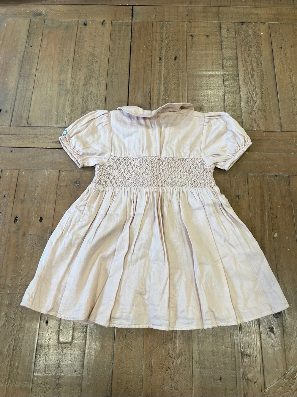 Shirley Bredal floral embroidered smocked dress 1-2 years heirloom classic